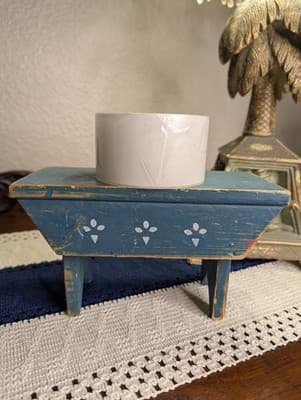 Handmade Mini Stool Primative Country Doll House Table Decor Miniature Furniture - Thumbnail 3