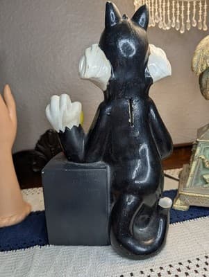 Vintage Warner Bros. Inc CERAMIC Tweety & Silvester 1972 Coin Bank hand Painted - Thumbnail 7
