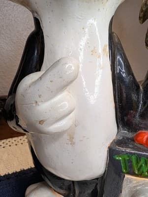 Vintage Warner Bros. Inc CERAMIC Tweety & Silvester 1972 Coin Bank hand Painted - Thumbnail 4