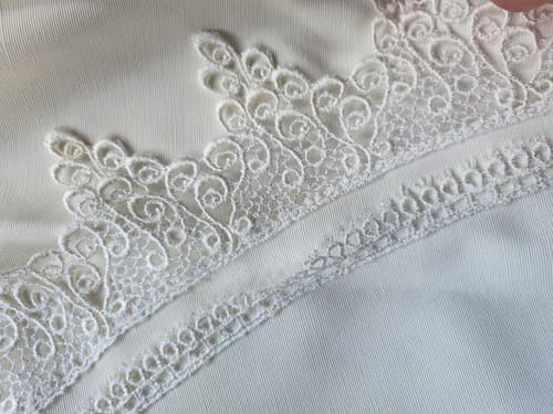 Vintage Scarlette White Double Breasted Lace Collar Sheer Sleeve Formal Dress - Thumbnail 5