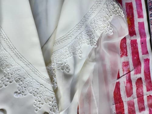 Vintage Scarlette White Double Breasted Lace Collar Sheer Sleeve Formal Dress - Thumbnail 2