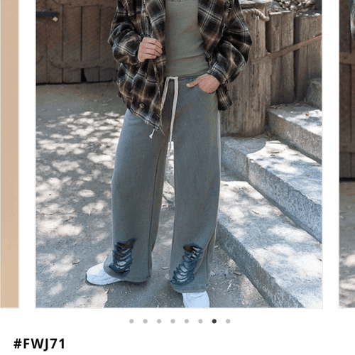 Red and Black Plaid Oversized Fit Frayed Quilted POL Jacket - Thumbnail 5