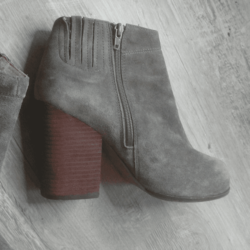 Grey Suede Jeffrey Campbell Heel Ankle Boots - Thumbnail 3
