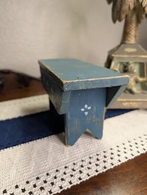 Handmade Mini Stool Primative Country Doll House Table Decor Miniature Furniture - Thumbnail 4