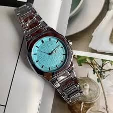 Stainless Steel Watch with Orange Dial - Thumbnail 3