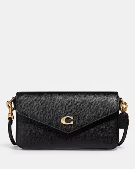 Coach Black Leather Crossbody Bag with Gold Hardware