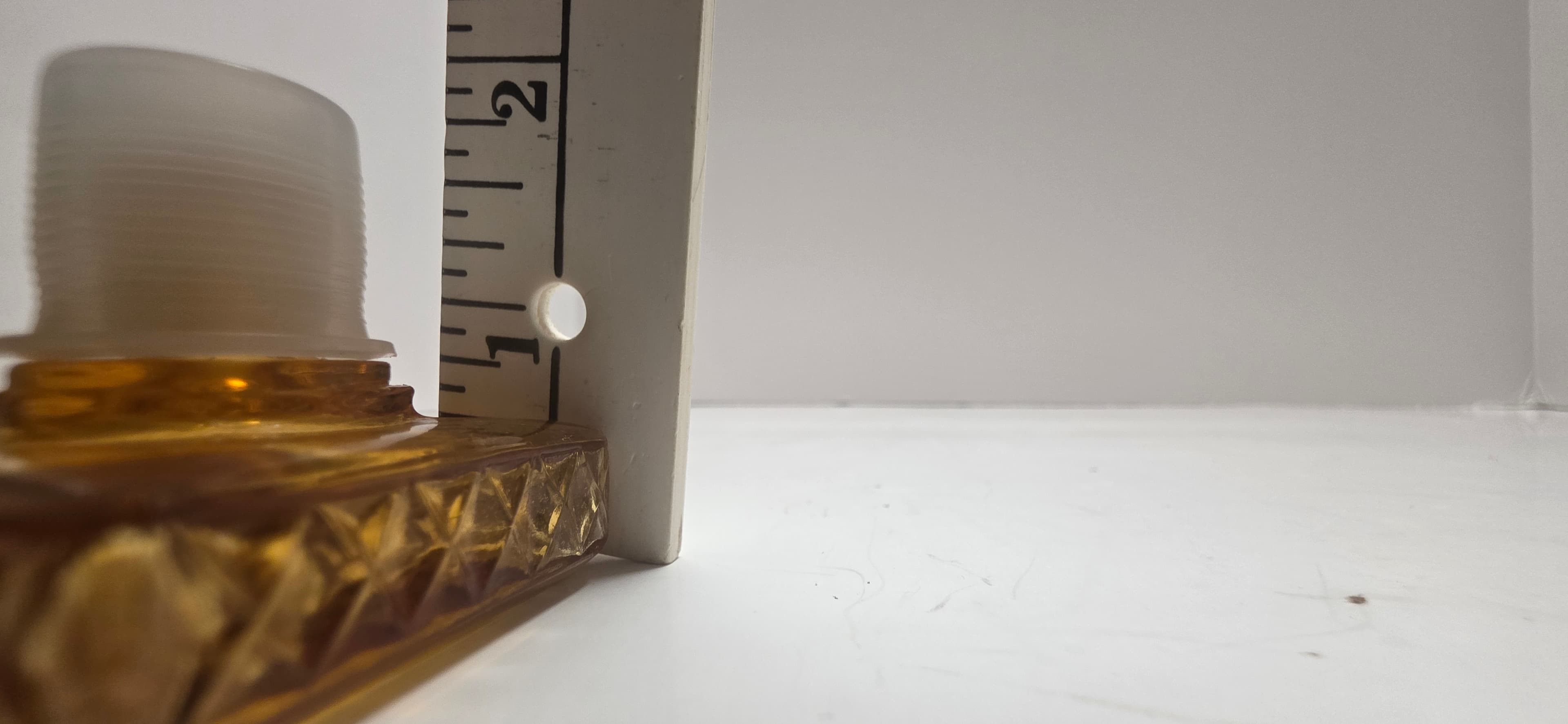 Vintage Royal Craft Amber Glass Decanter Scotch Bottle Diamond Point Square 70s - Thumbnail 7