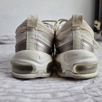 Size 5Y Nike Air Max 97 Triple White Wolf Gray - Thumbnail 6