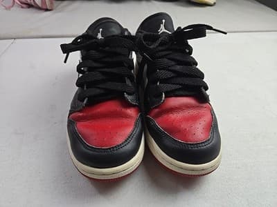 Jordan Shoes Boys 5.5 Y Black White Red Air Jordan 1 Low Bred Toe - Thumbnail 3