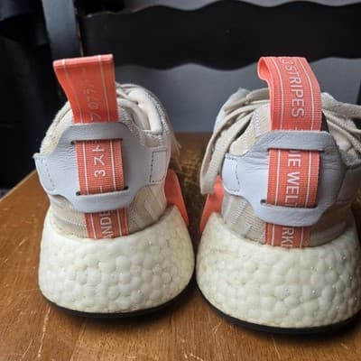 Adidas NMD R2 Shoes Womens Size 5.5 Beige White Boost BA7260 Athletic Sneakers - Thumbnail 2