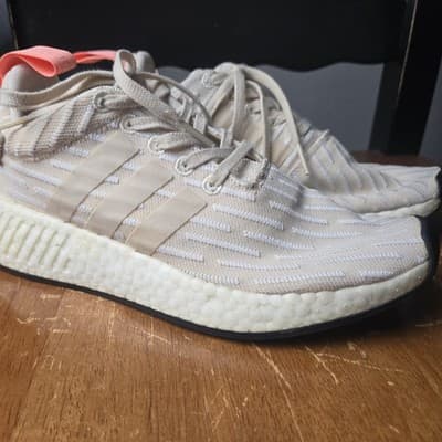 Adidas NMD R2 Shoes Womens Size 5.5 Beige White Boost BA7260 Athletic Sneakers - Thumbnail 7