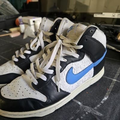 Nike Dunk High Retro EMB University Blue Black White FJ4210-001 Men's Size 9 - Thumbnail 7