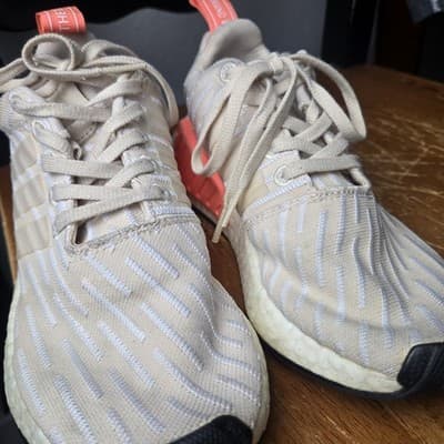 Adidas NMD R2 Shoes Womens Size 5.5 Beige White Boost BA7260 Athletic Sneakers - Thumbnail 6