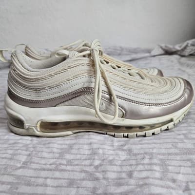 Size 5Y Nike Air Max 97 Triple White Wolf Gray - Thumbnail 5