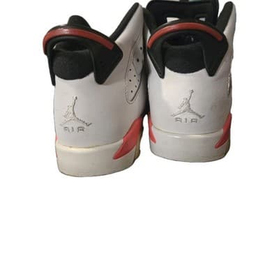 Air Jordan 6 Retro White Infrared GS Kids 6Y Basketball Sneakers 384665-123 - Thumbnail 5
