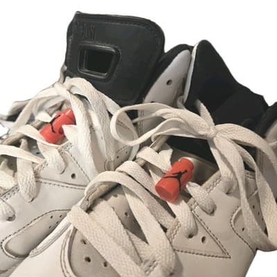 Air Jordan 6 Retro White Infrared GS Kids 6Y Basketball Sneakers 384665-123 - Thumbnail 6