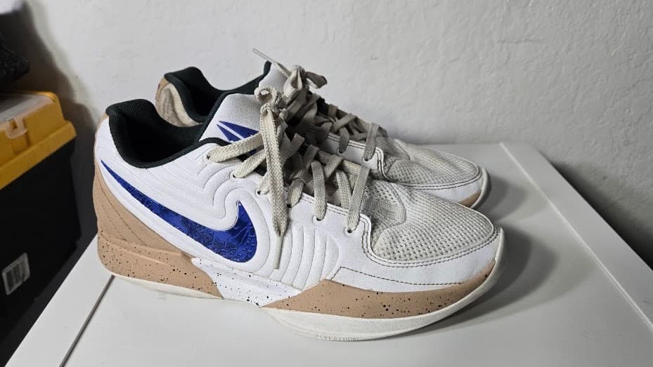 Nike JA 2 In The Woods Mens Size 8 White Blue Beige Athletic Basketball Shoes - Thumbnail 7