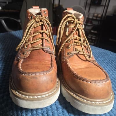 Golden Fox Moc Toe Wedge Genuine Leather Boots -Size: 6.5 Men Copper 6” 2020 US - Thumbnail 4