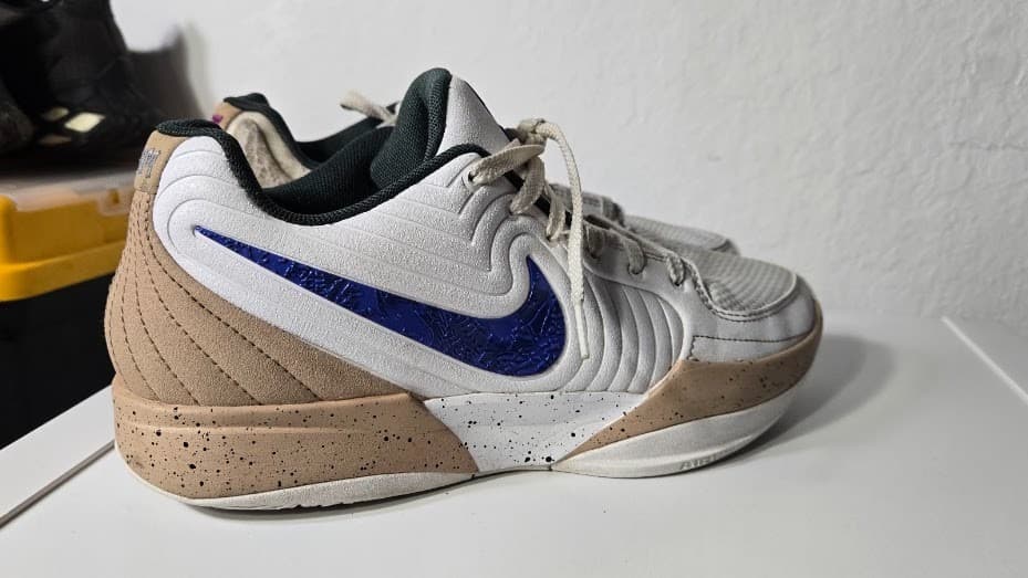 Nike JA 2 In The Woods Mens Size 8 White Blue Beige Athletic Basketball Shoes - Thumbnail 3