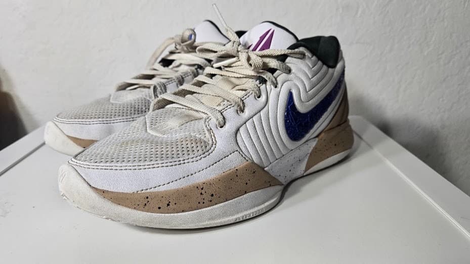 Nike JA 2 In The Woods Mens Size 8 White Blue Beige Athletic Basketball Shoes - Thumbnail 5