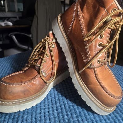 Golden Fox Moc Toe Wedge Genuine Leather Boots -Size: 6.5 Men Copper 6” 2020 US - Thumbnail 9