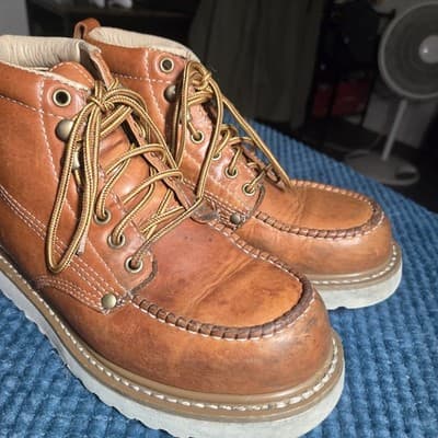 Golden Fox Moc Toe Wedge Genuine Leather Boots -Size: 6.5 Men Copper 6” 2020 US - Thumbnail 5