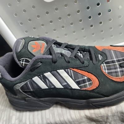 Adidas Yung-1 PLAID Solid Grey Orange EF3967 Yung 1 Mens Sz 11 Running Shoes - Thumbnail 4