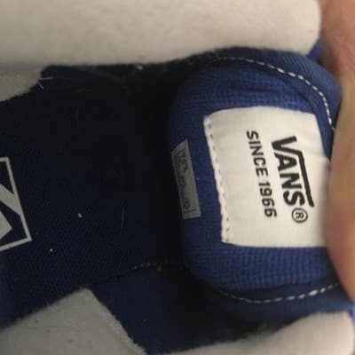 Vans Kids Knu Skool Skate Shoes Kid’s Size 13.5c Pop Grey Blue Stripe Sneakers - Thumbnail 7