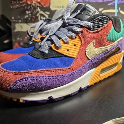 Nike Air Max 90 Sneakers Size 6 Viotech Multi-Color Running Shoes CD0917-600 - Thumbnail 3