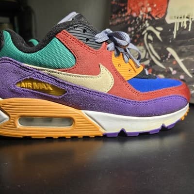 Nike Air Max 90 Sneakers Size 6 Viotech Multi-Color Running Shoes CD0917-600 - Thumbnail 8