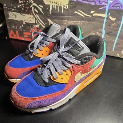 Nike Air Max 90 Sneakers Size 6 Viotech Multi-Color Running Shoes CD0917-600 - Thumbnail 5