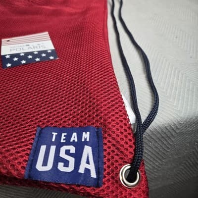 United Airlines Team USA Drawstring Mesh Bag Olympics Polaris Business Red - Thumbnail 3