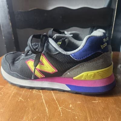 New Balance 574 Sneakers Women Size 6 Black Pink Purple Black Running Shoes - Thumbnail 4