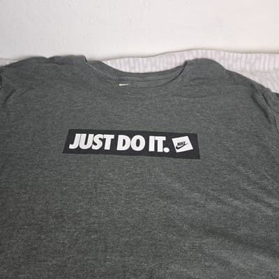 Vintage Nike Just Do It Gray T-Shirt Size 3xl Nike Gray Tag Y2K - Thumbnail 6