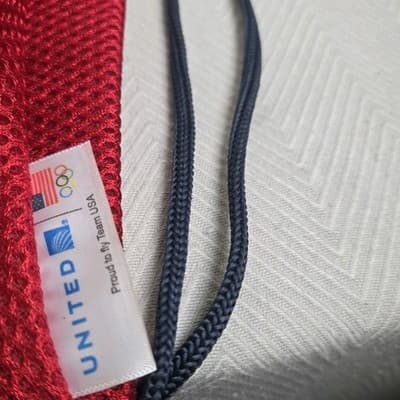 United Airlines Team USA Drawstring Mesh Bag Olympics Polaris Business Red - Thumbnail 7