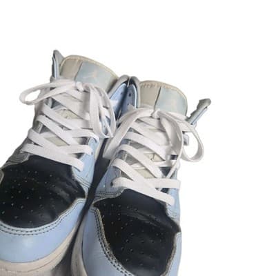 NIKE Youth Size 5.5 Air Jordan 1 GS Blue Black White UNC Shoes 555112-401 - Thumbnail 4