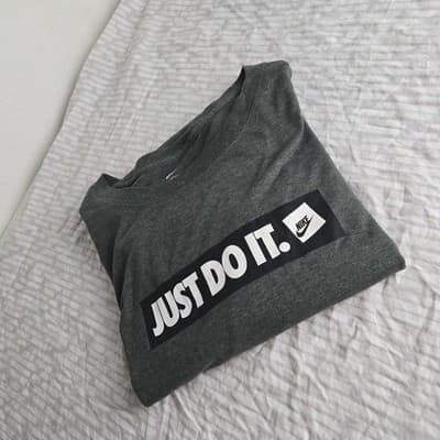 Vintage Nike Just Do It Gray T-Shirt Size 3xl Nike Gray Tag Y2K - Thumbnail 2
