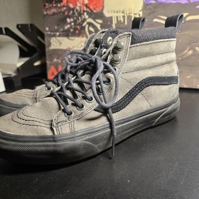 Vans Sk8-Hi MTE Sneaker Shoes Mens 5.5 Womens 7 Old Skool Denim Gray 721454 - Thumbnail 2