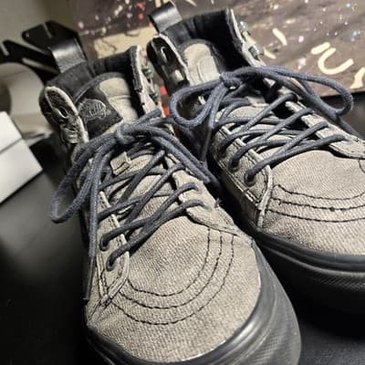 Vans Sk8-Hi MTE Sneaker Shoes Mens 5.5 Womens 7 Old Skool Denim Gray 721454 - Thumbnail 5