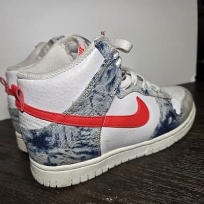 Nike Women’s Dunk High Washed Denim Size( 5.5) DV2181-900 - Thumbnail 7