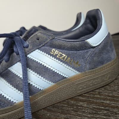 adidas SPEZIAL Dark Navy Suede Casual Sneakers Light Blue Stripe Size 3.5 - Thumbnail 3