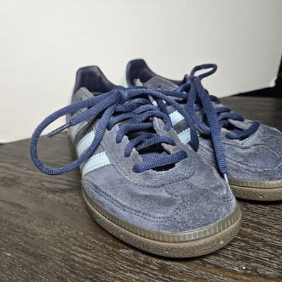 adidas SPEZIAL Dark Navy Suede Casual Sneakers Light Blue Stripe Size 3.5 - Thumbnail 4