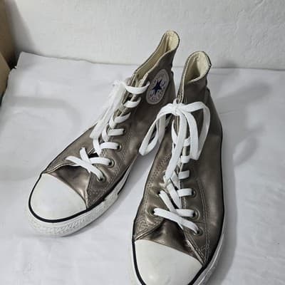 Converse Chuck Taylor Hi Top Sneaker All Star Shiny Gold Girl’s Size 8 - Thumbnail 6