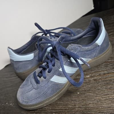 adidas SPEZIAL Dark Navy Suede Casual Sneakers Light Blue Stripe Size 3.5 - Thumbnail 6