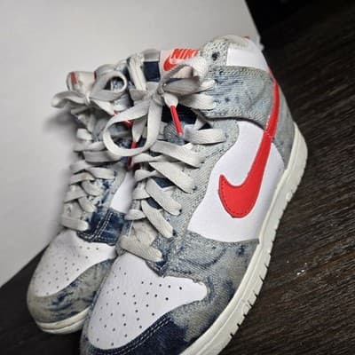 Nike Women’s Dunk High Washed Denim Size( 5.5) DV2181-900 - Thumbnail 2
