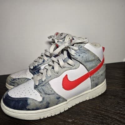 Nike Women’s Dunk High Washed Denim Size( 5.5) DV2181-900 - Thumbnail 6