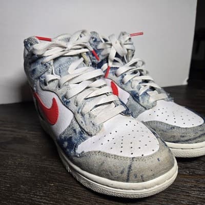 Nike Women’s Dunk High Washed Denim Size( 5.5) DV2181-900 - Thumbnail 5
