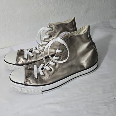 Converse Chuck Taylor Hi Top Sneaker All Star Shiny Gold Girl’s Size 8 - Thumbnail 7