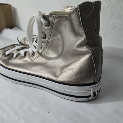 Converse Chuck Taylor Hi Top Sneaker All Star Shiny Gold Girl’s Size 8 - Thumbnail 3