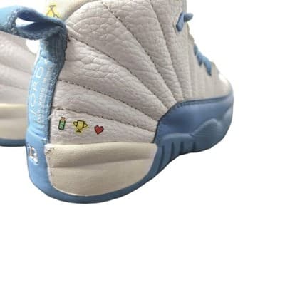 Air Jordan 12 Retro (GS) Emoji University Blue Size 12C - Thumbnail 4